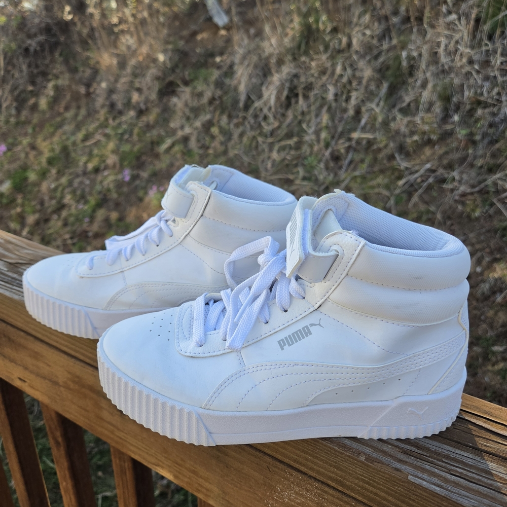 Puma Kids White High-Top Sneakers